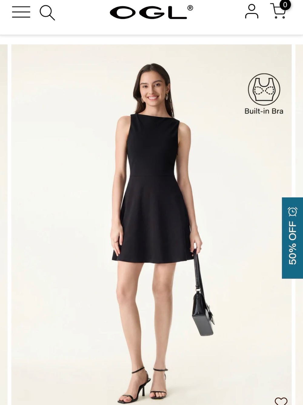 OGL Black Sleeveless Fit-and-Flare Mini Dress